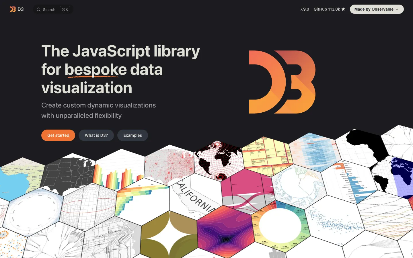 D3.js homepage, captured 11 September 2026