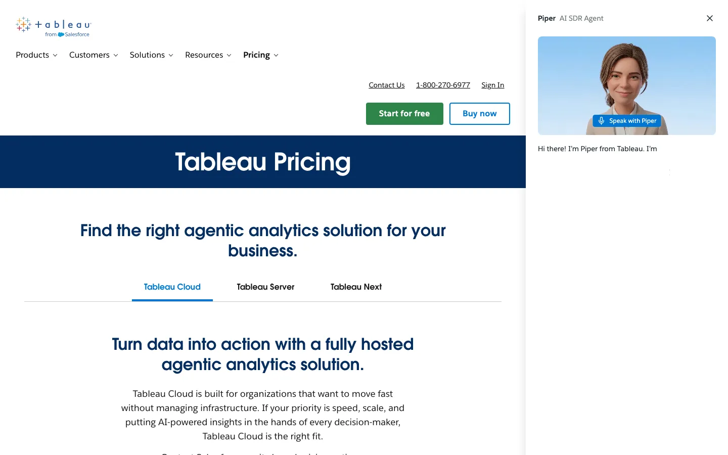 Tableau Cloud pricing page, captured 11 September 2026