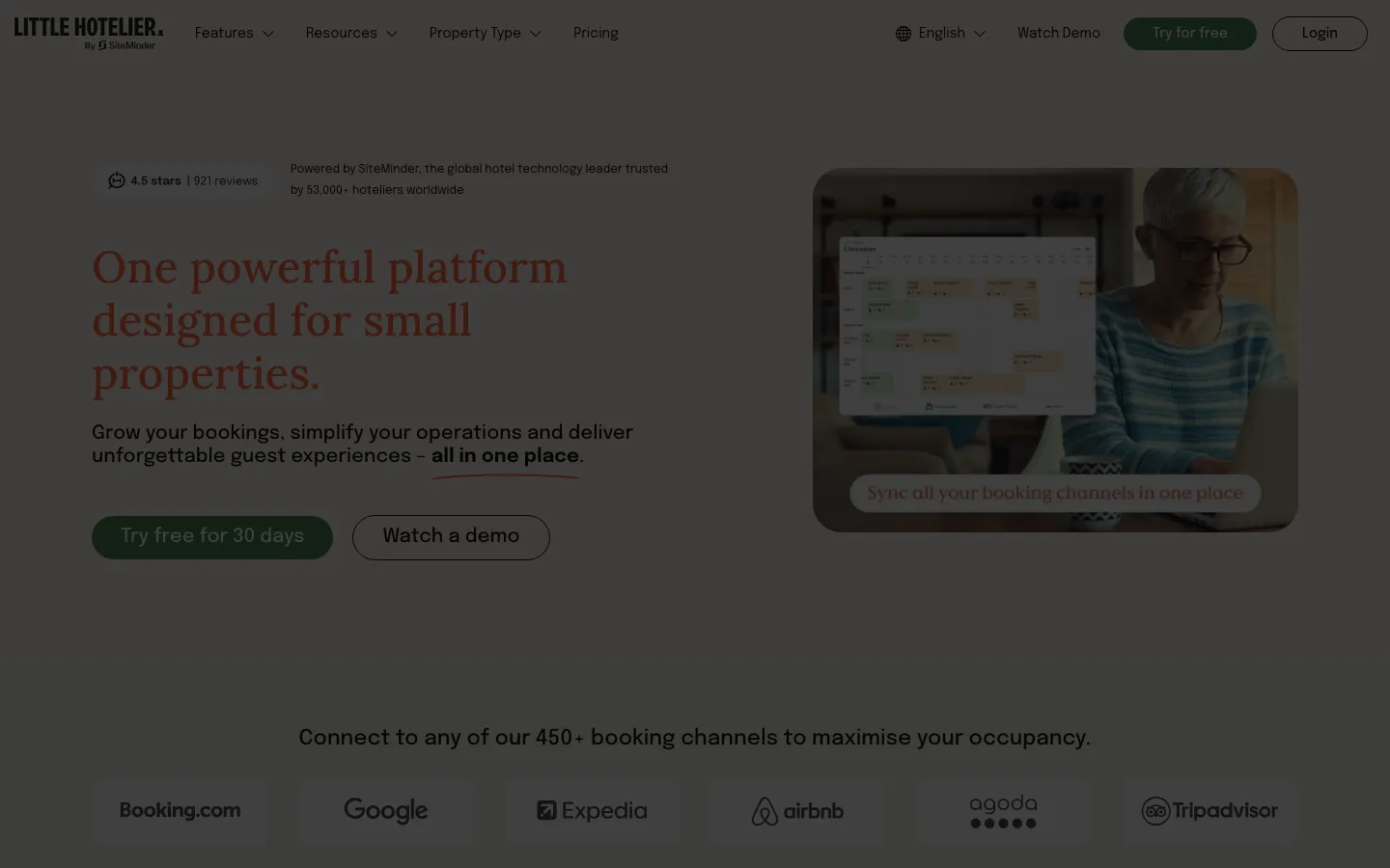 Little Hotelier homepage, captured 15 September 2026