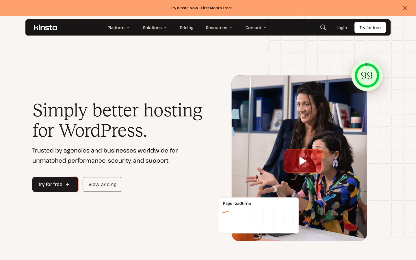 Kinsta homepage, captured 9 September 2026