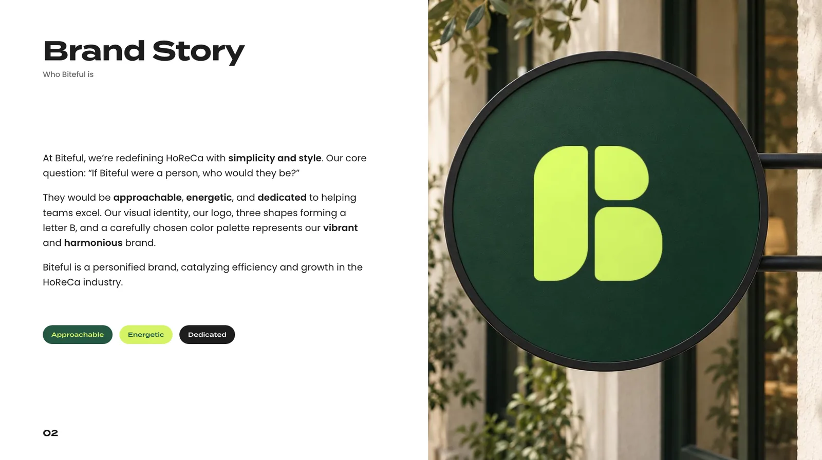 Biteful brand guidelines, page 02: Brand story