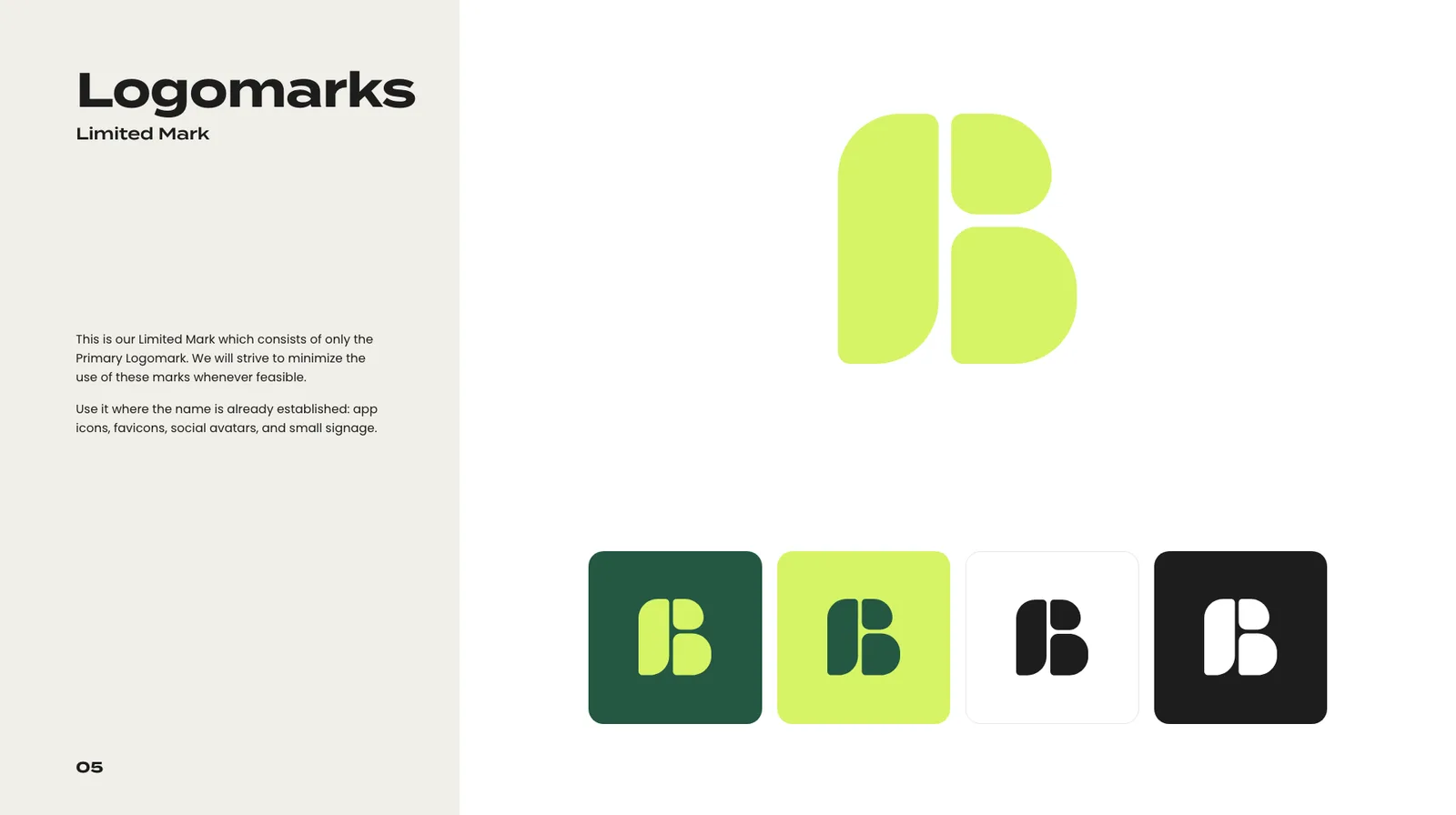 Biteful brand guidelines, page 05: Limited mark