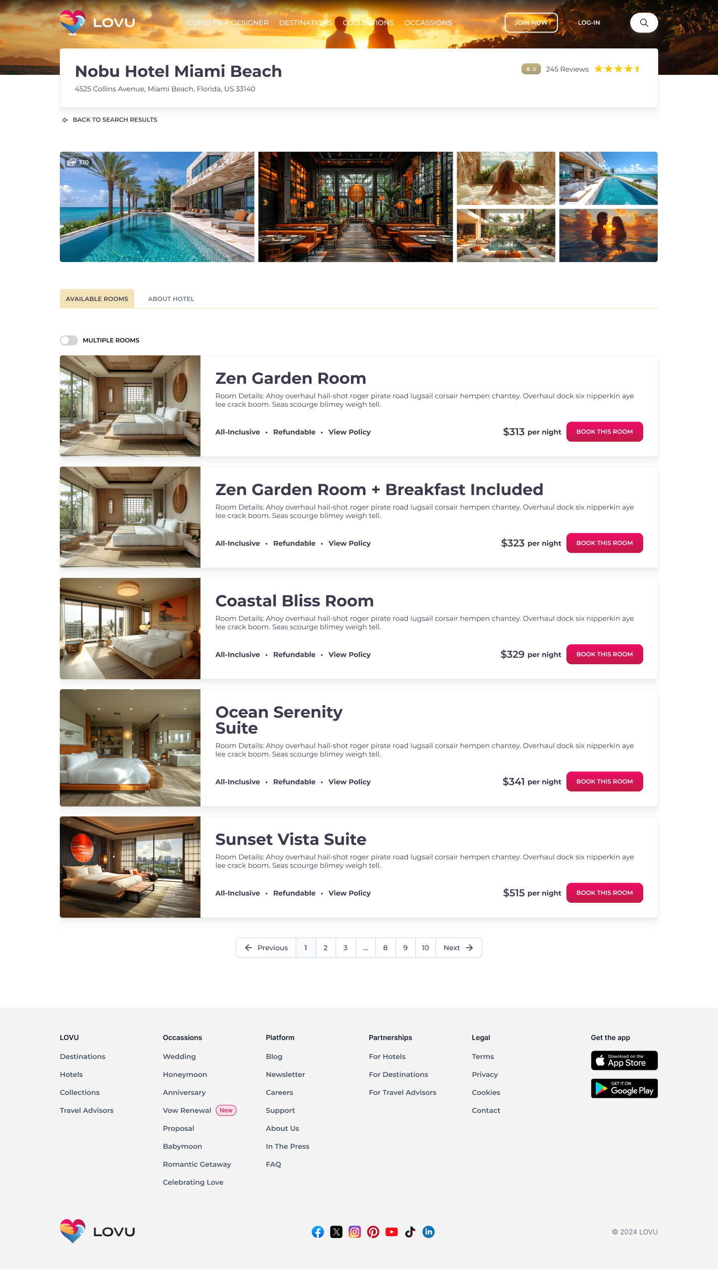 LOVU Romace Travel Platform