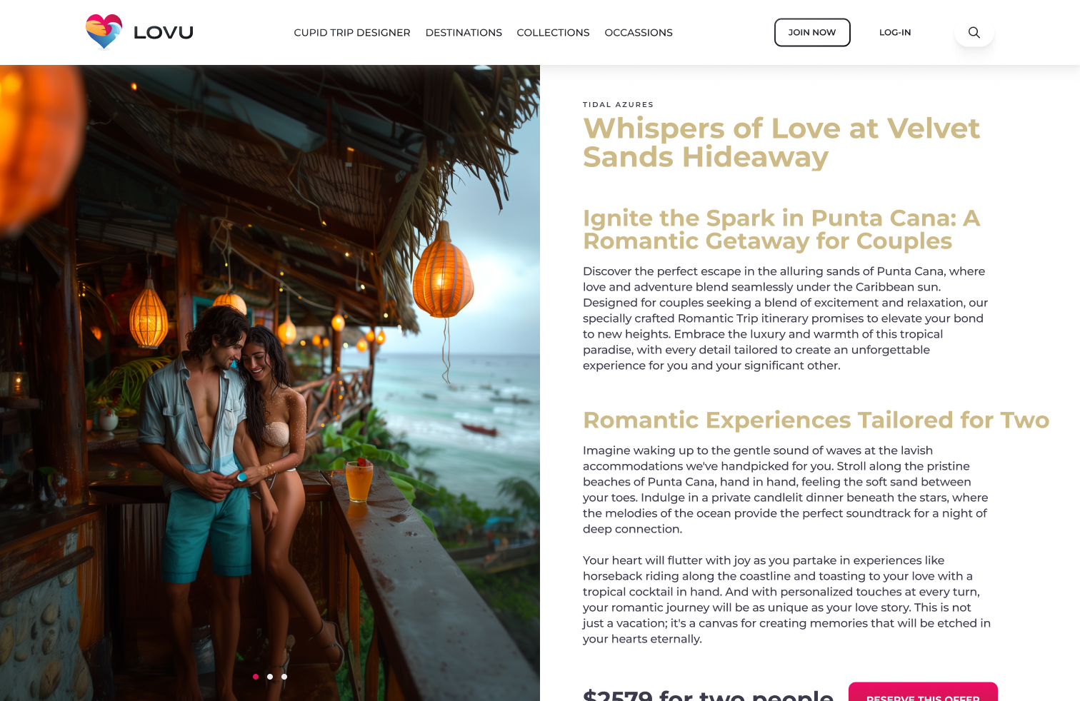 LOVU Romace Travel Platform