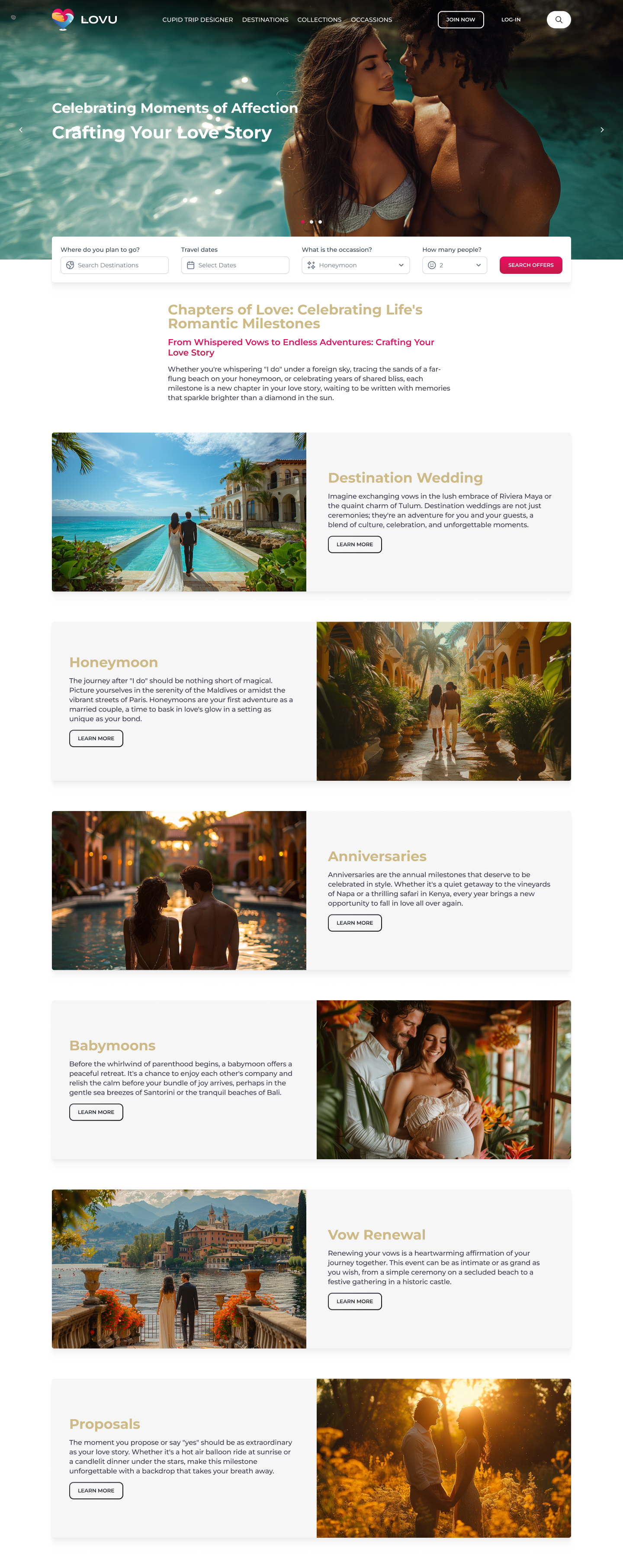 LOVU Romace Travel Platform