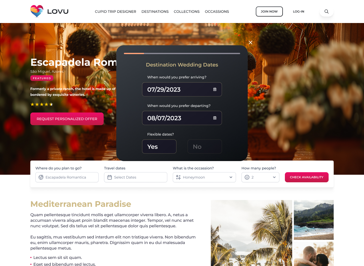 LOVU Romace Travel Platform