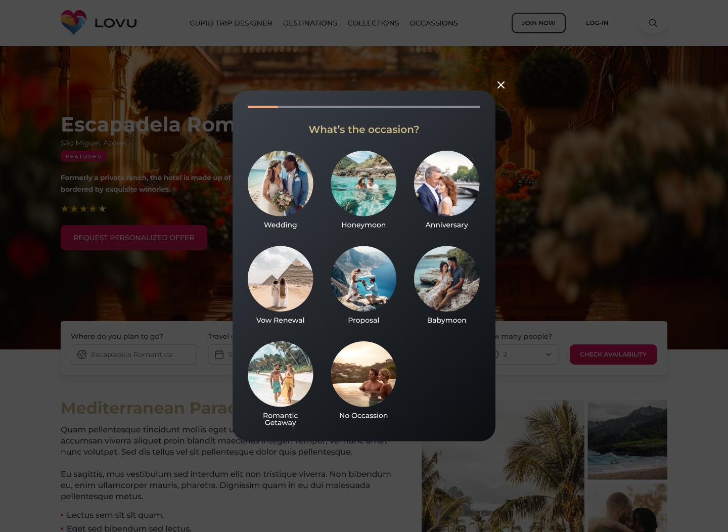 LOVU Romace Travel Platform