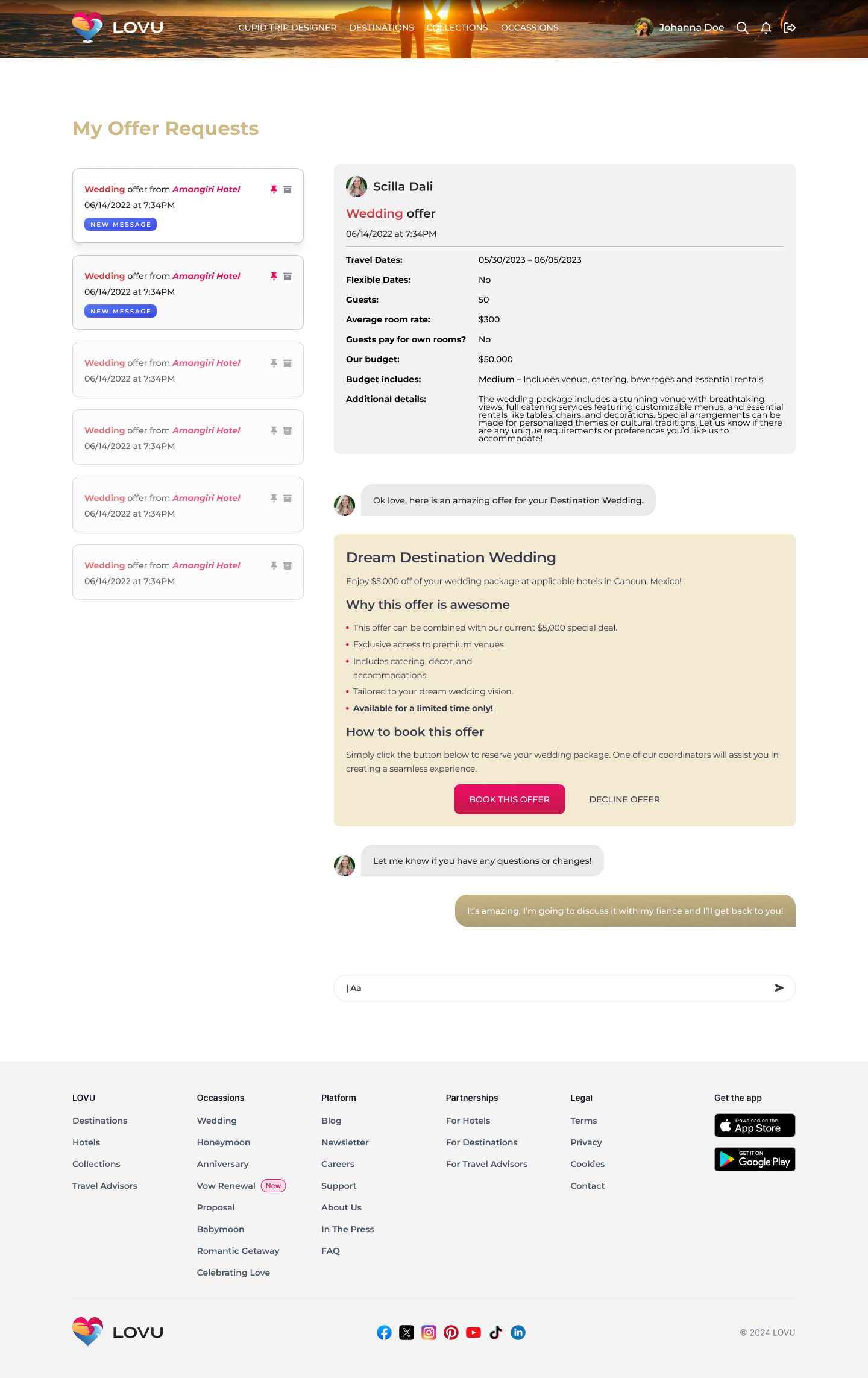 LOVU Romace Travel Platform