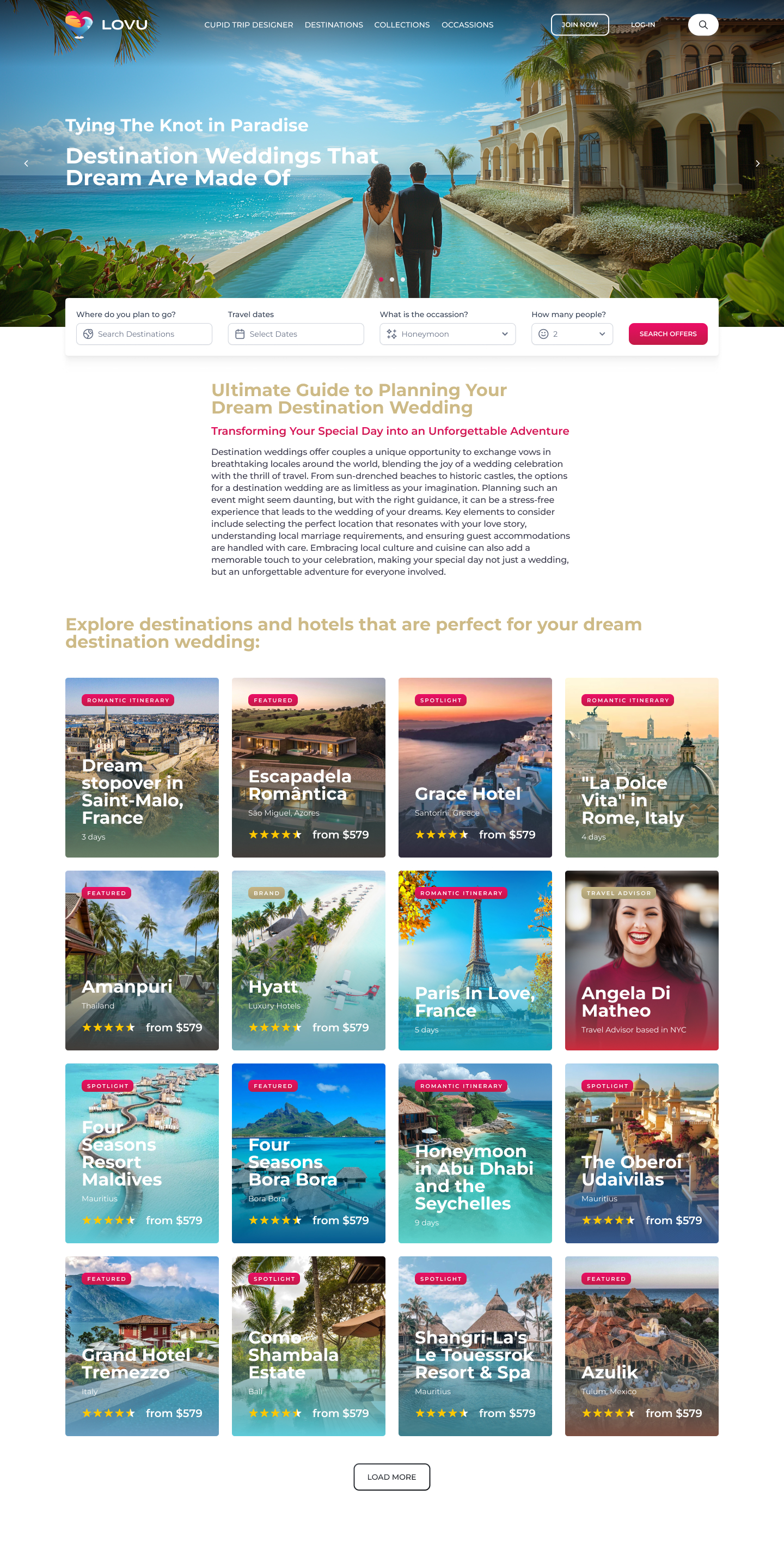 LOVU Romace Travel Platform