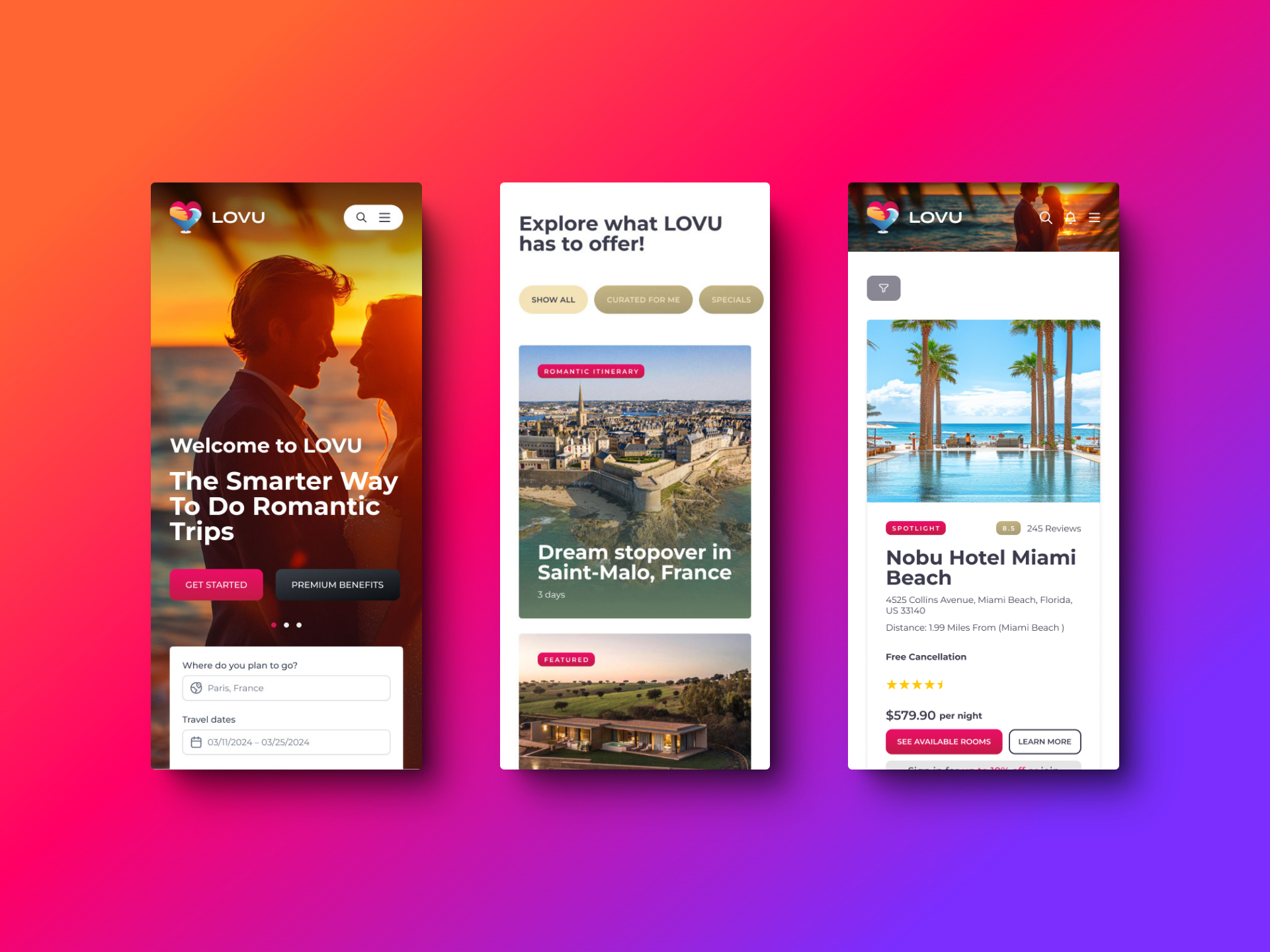 LOVU Romace Travel Platform