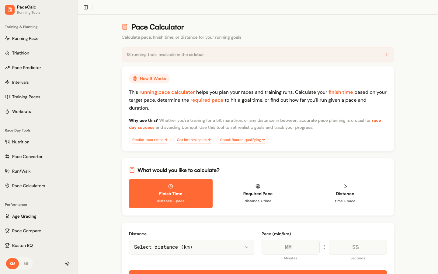 PaceCalc — Running Calculator Platform