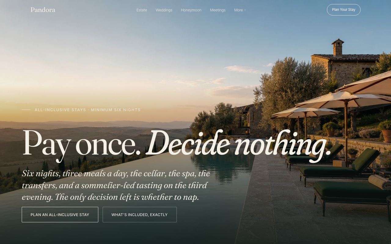 All-inclusive funnel page