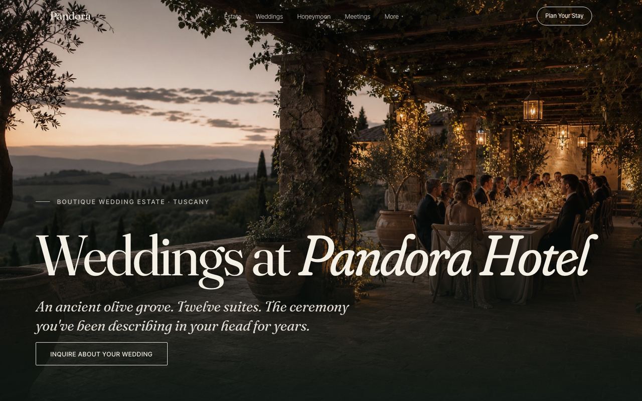Weddings page hero
