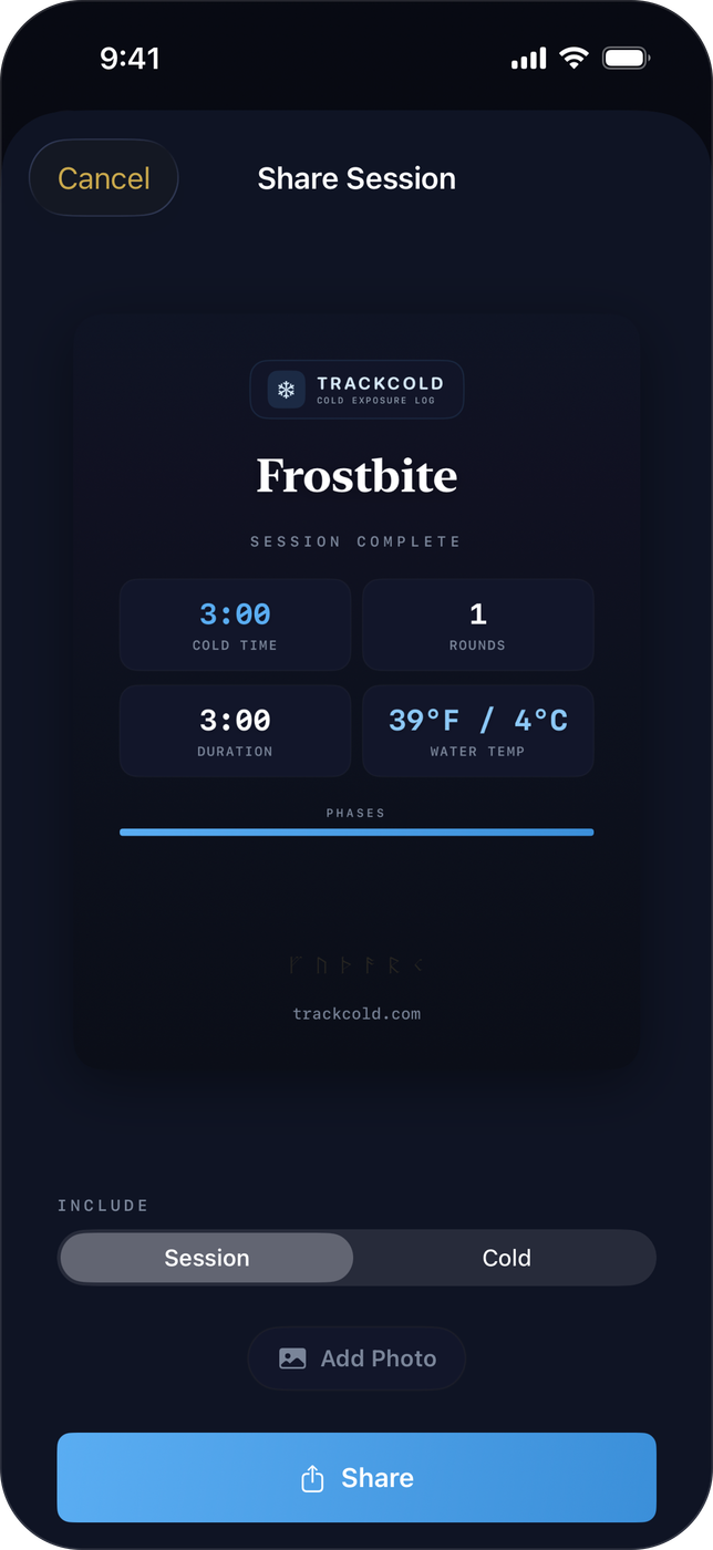Share card — a finished session ready to post