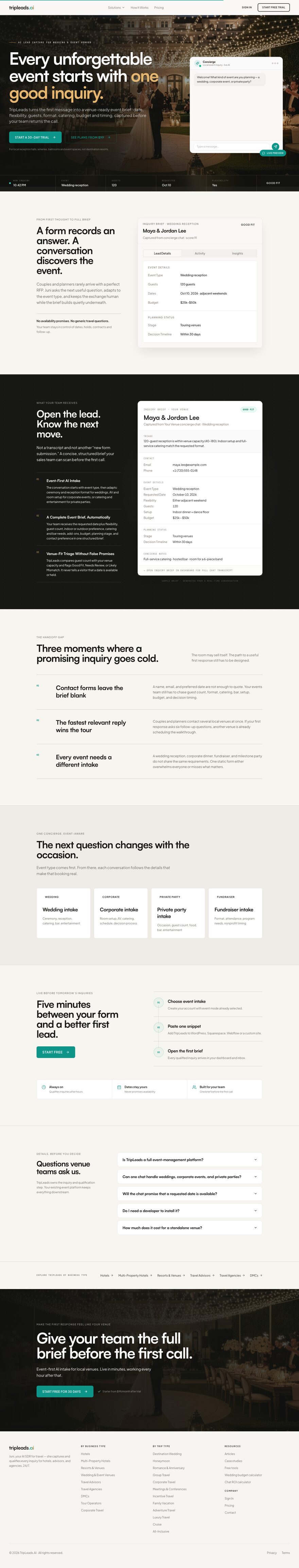 The wedding venues vertical, scrolling