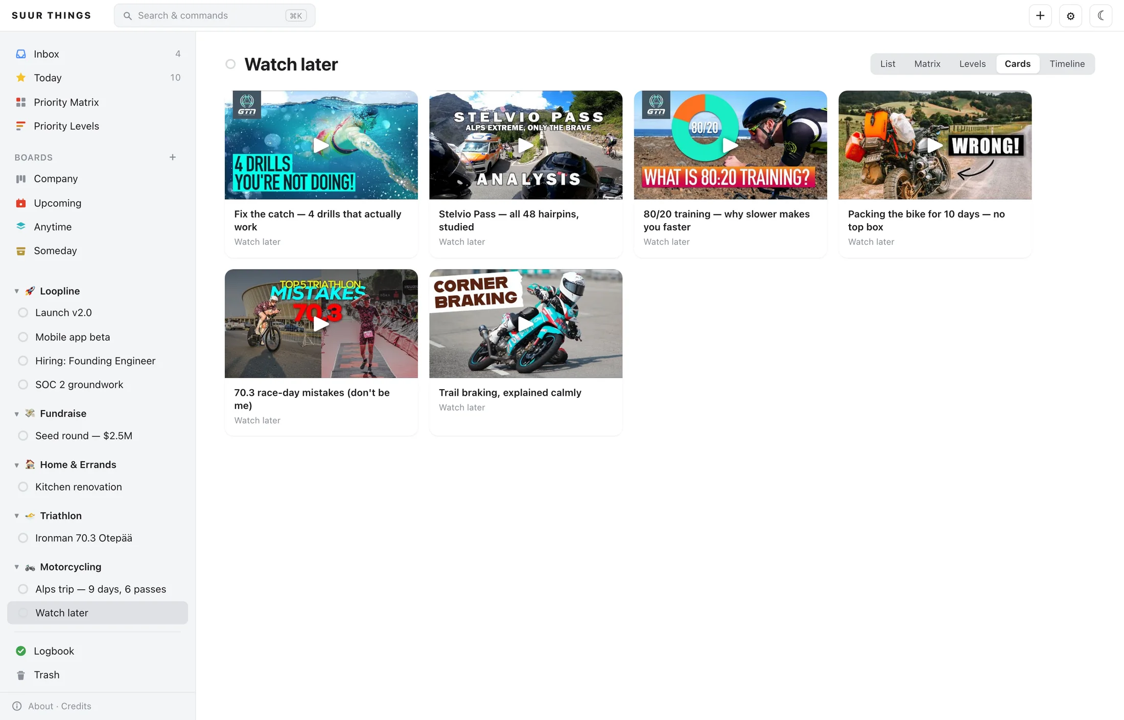 A project full of links becomes a wall of thumbnails.