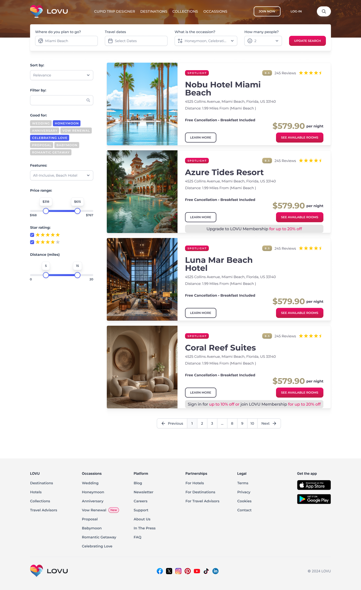 Booking Search Results – Hotels